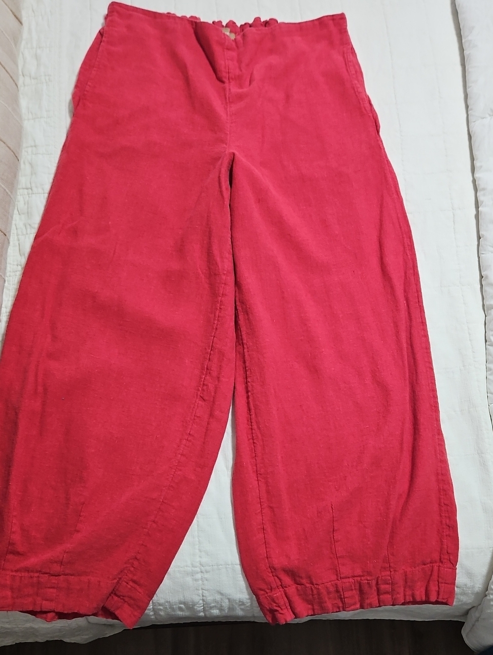 Free People Red Linen Pants